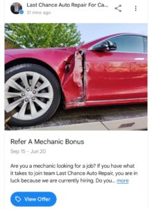 Mechanic Referral Bonus